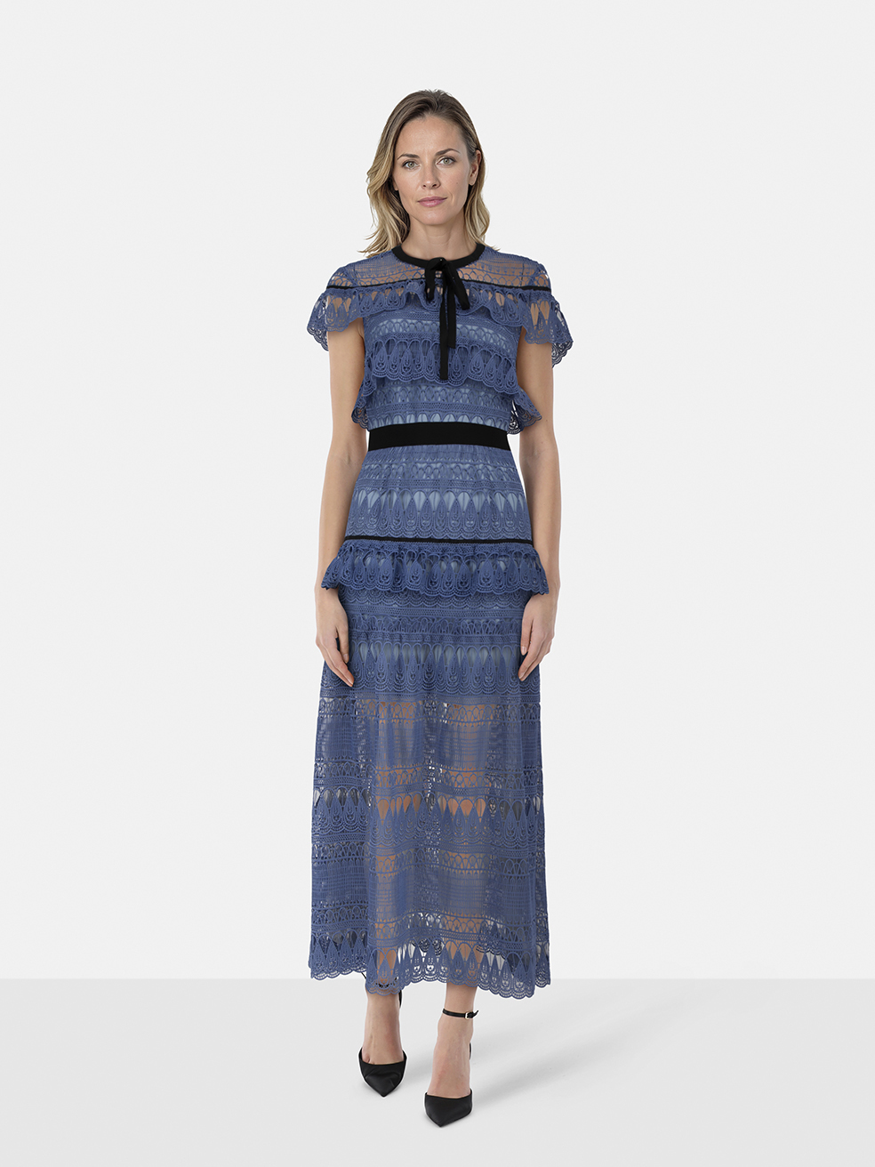 Self-Portrait Daphne Teardrop Guipure Midi Dress