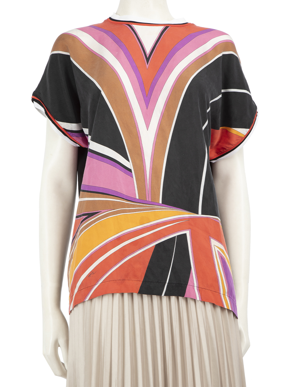 Emilio Pucci Pre-Owned Abstract Printed Silk Graphic Top