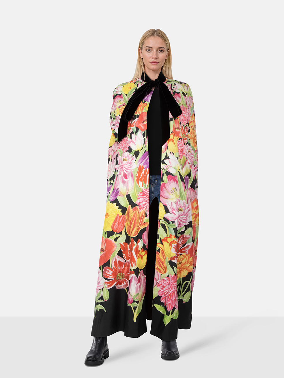 Gucci Floral Silk Long Cape
