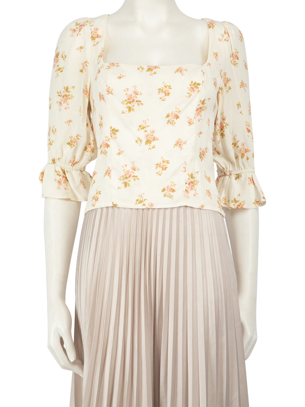 Reformation Pre-Owned Floral Print Elasticated Top