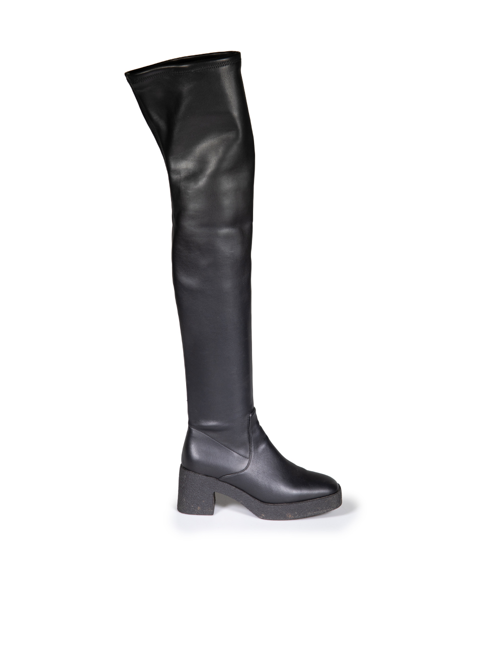 STAUD Pre-Owned Black Leather Cy Over The Knee Boots