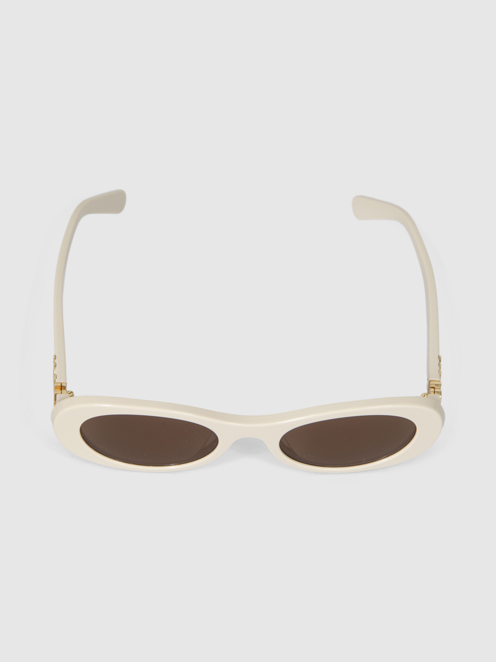 Miu Miu Milk Ecru Acetate Oval Sunglasses
