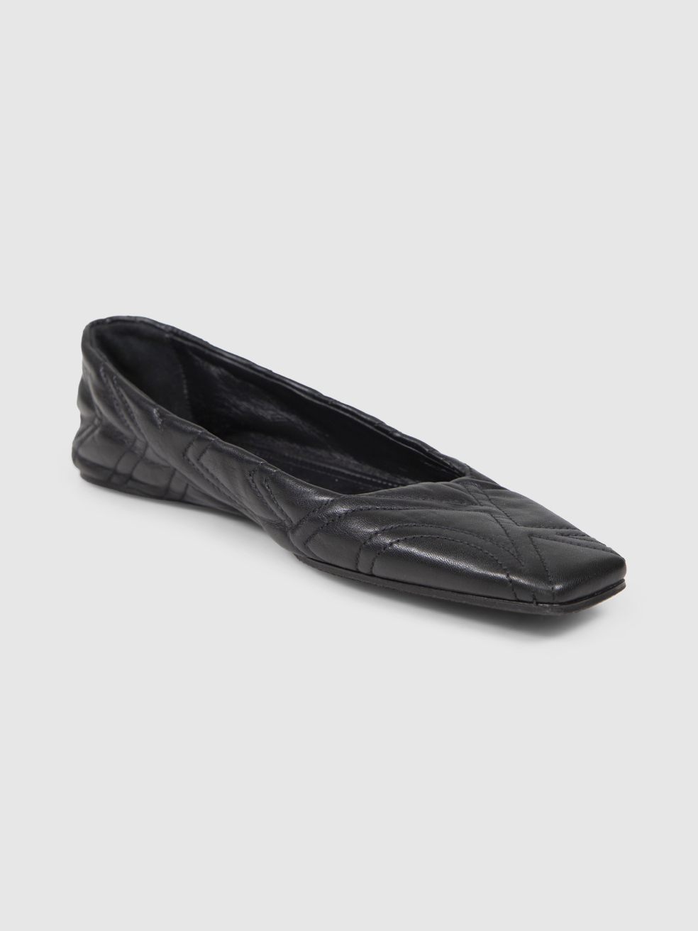 Tot�me Black Leather Quilted Ballet Flats