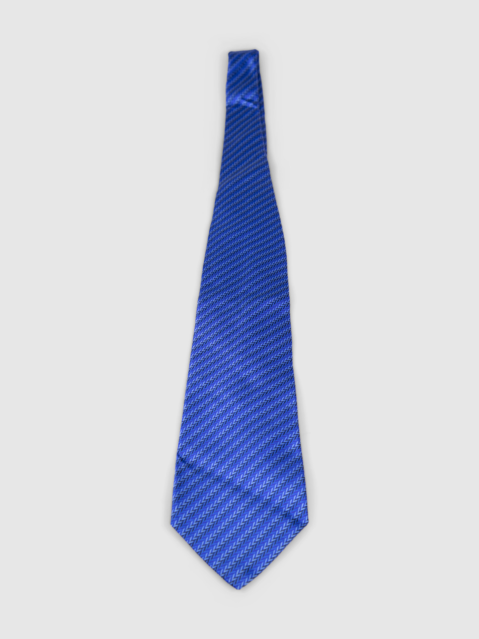Valentino Garavani Blue Silk Zig Zag Pattern Tie