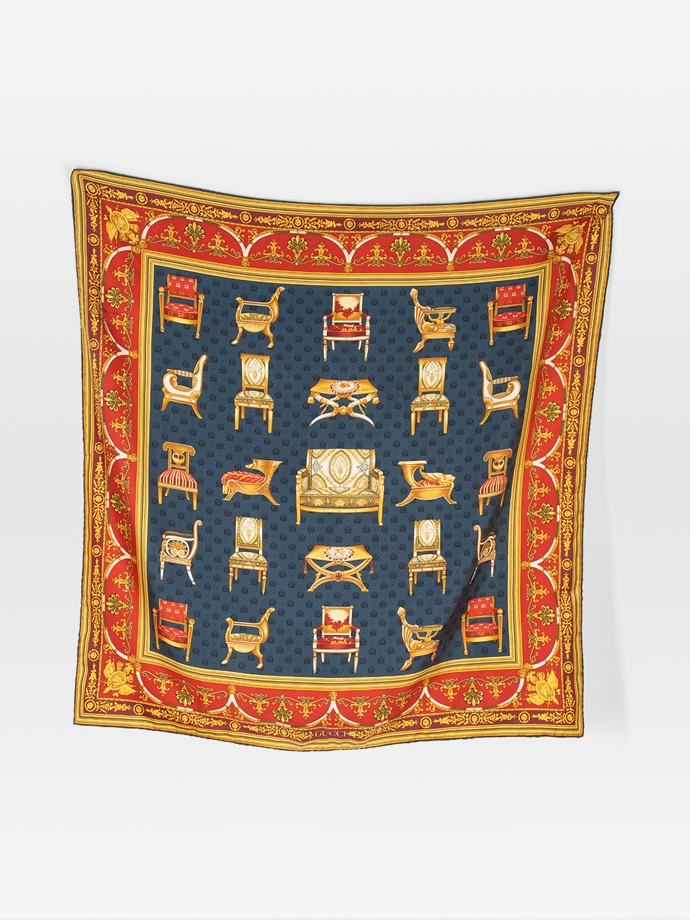 Gucci Pre-Owned Chair Pattern Silk Scarf