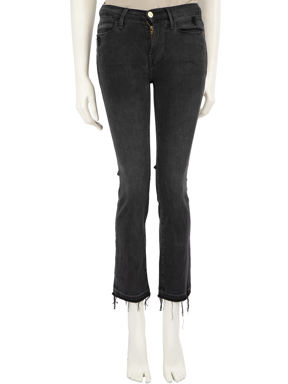 FRAME Pre-Owned Black Denim Straight Leg Jeans