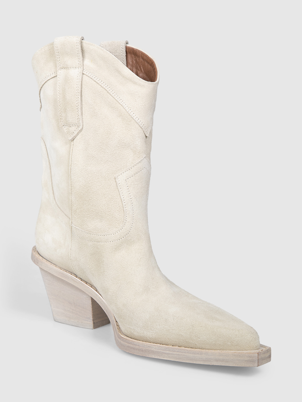 Paris Texas Ecru Suede Cowboy Boots