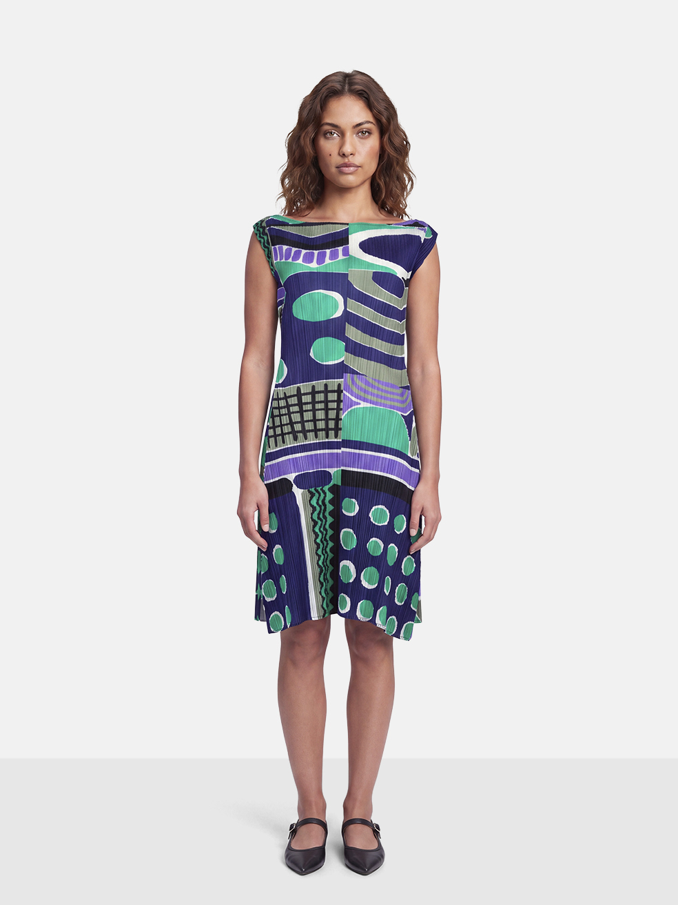 Issey Miyake Pleats Please Abstract Pattern Dress