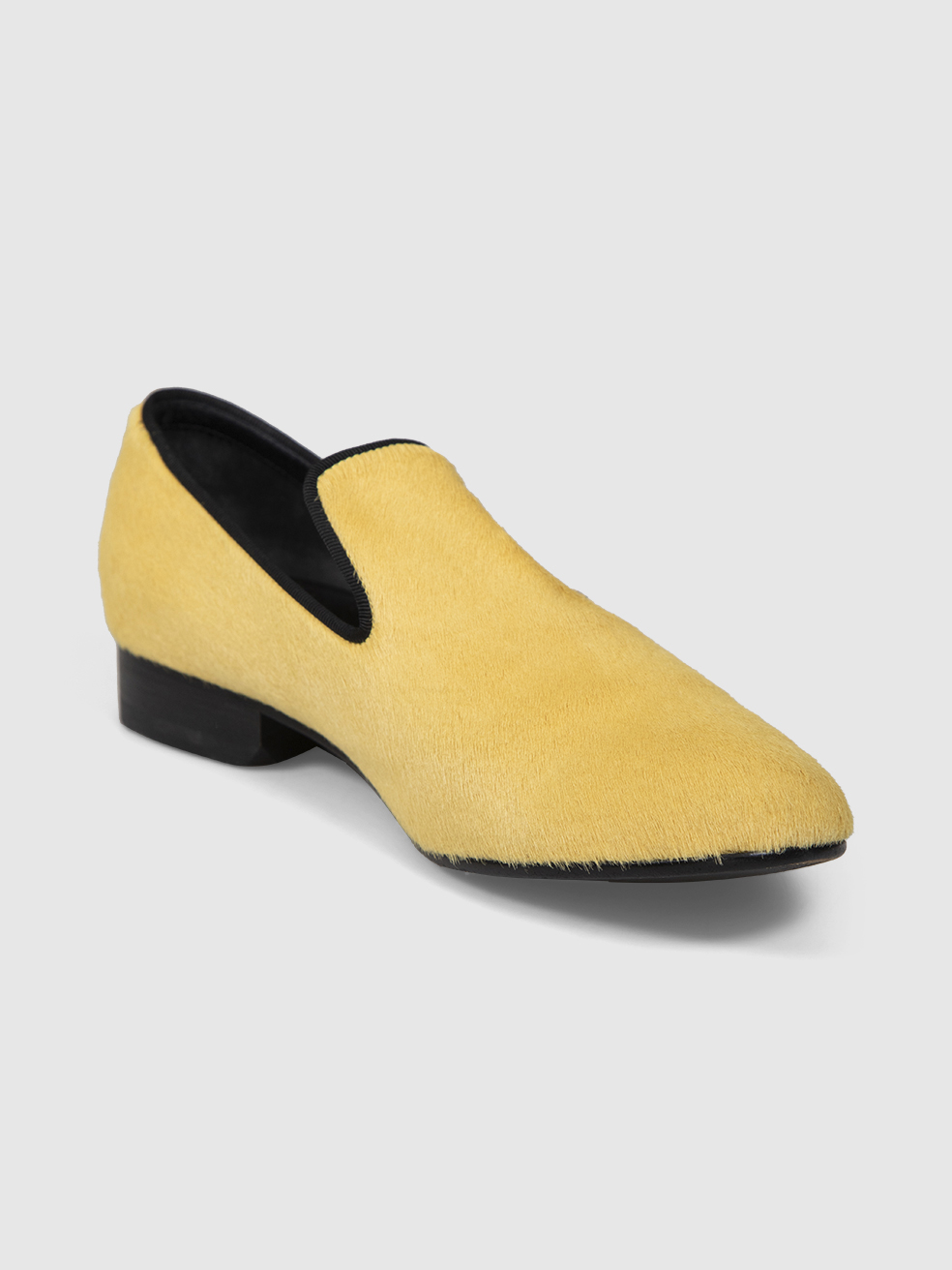 C�line Yellow Pony Hair Loafers